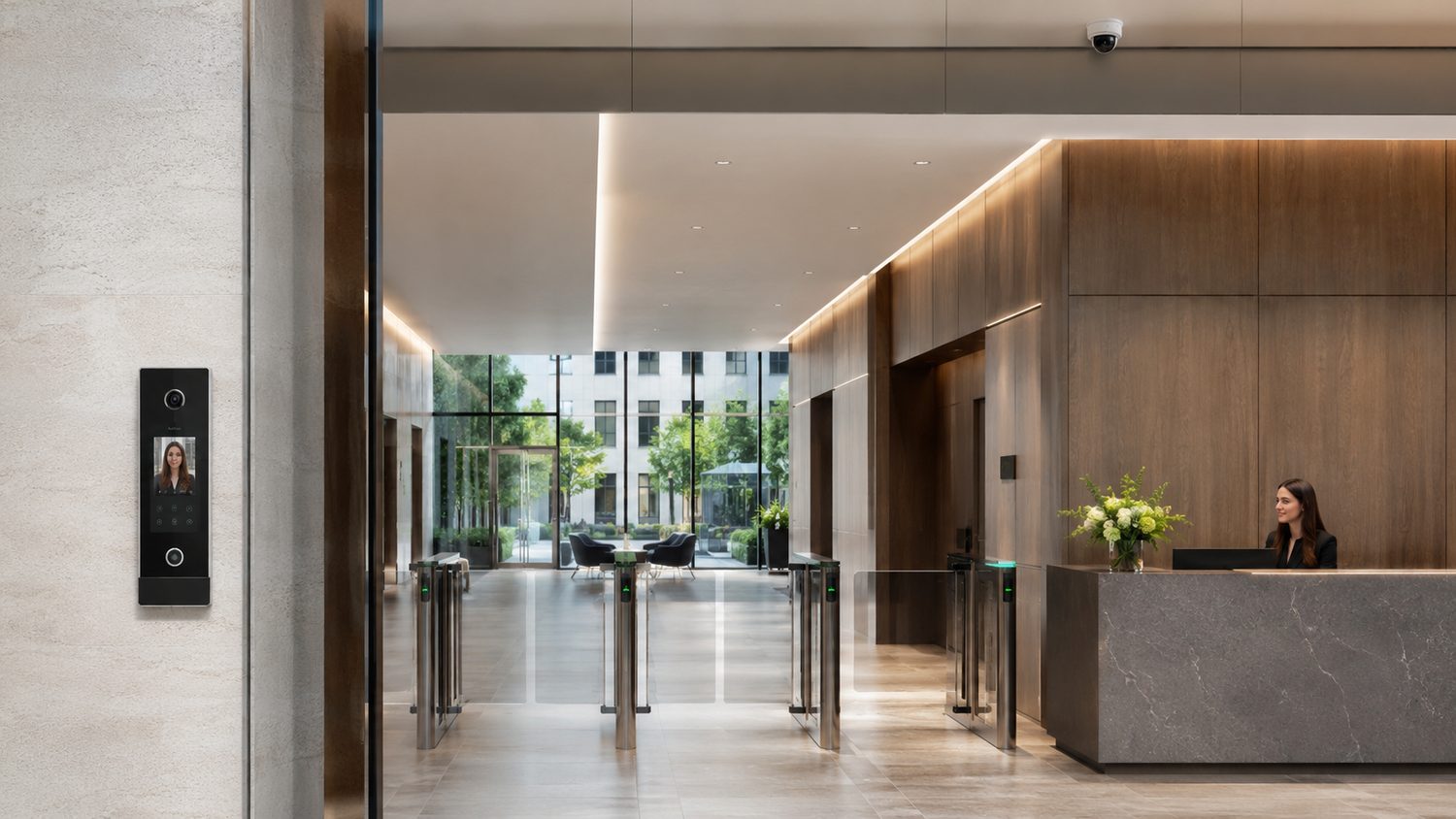 Lobby smart con videocitofonia IP e controllo accessi